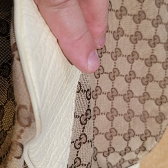 GUCCi Charlotte MUST GO@! Large Canvas Leather Hobo Handbag - Picture 4 of 16